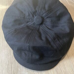 Men's Black Newsboy Cap